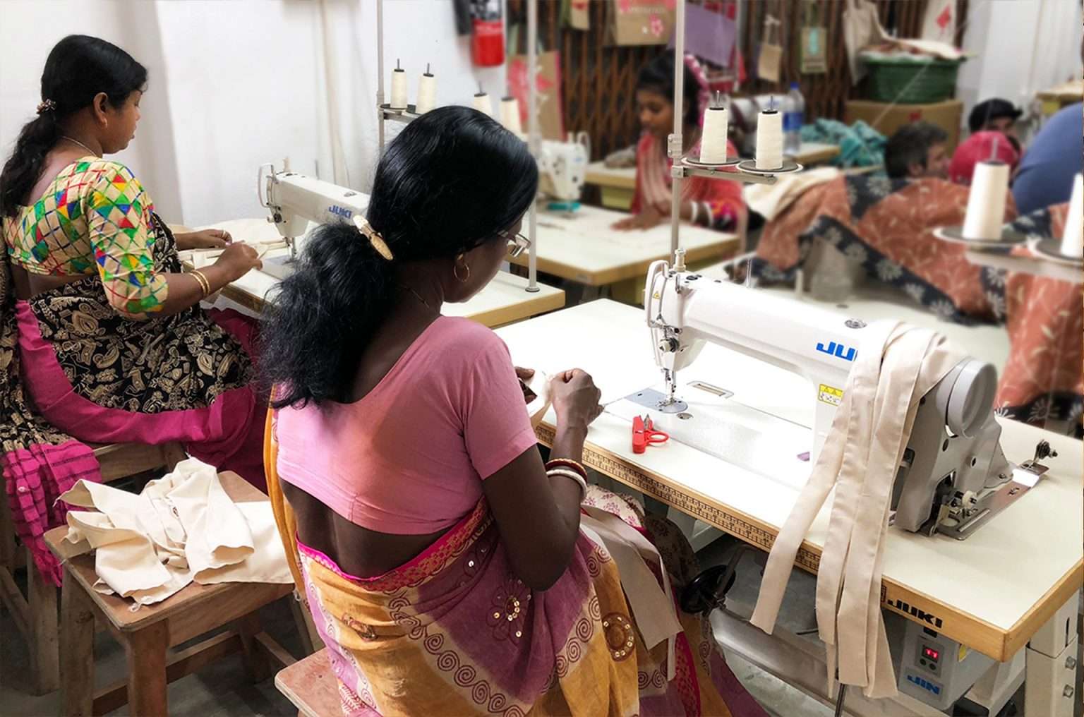 Taschenproduktion in der Partnerwerkstatt in Kolkata